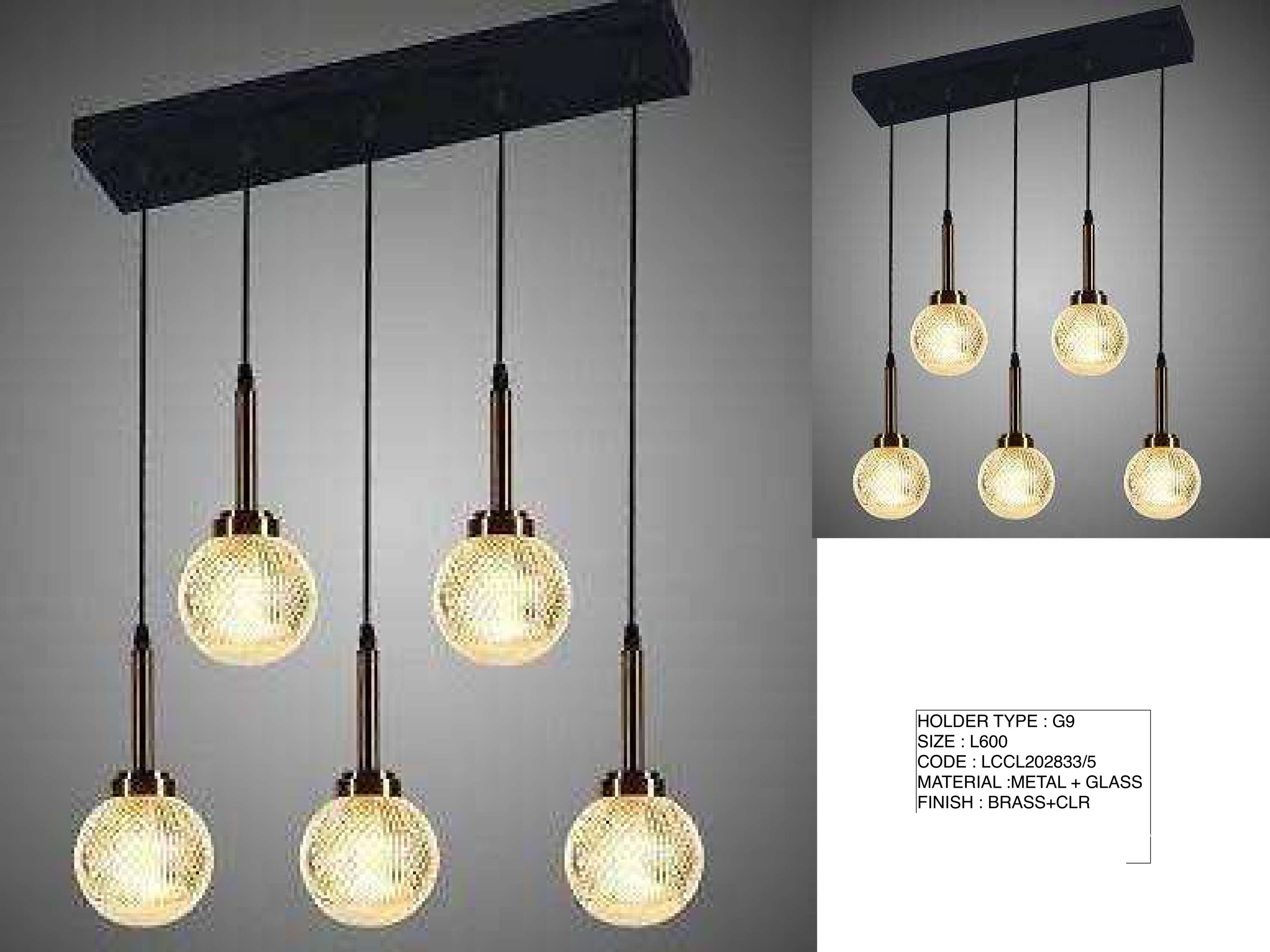 Beyond Lights - Brass Glass Pendant- LCHL